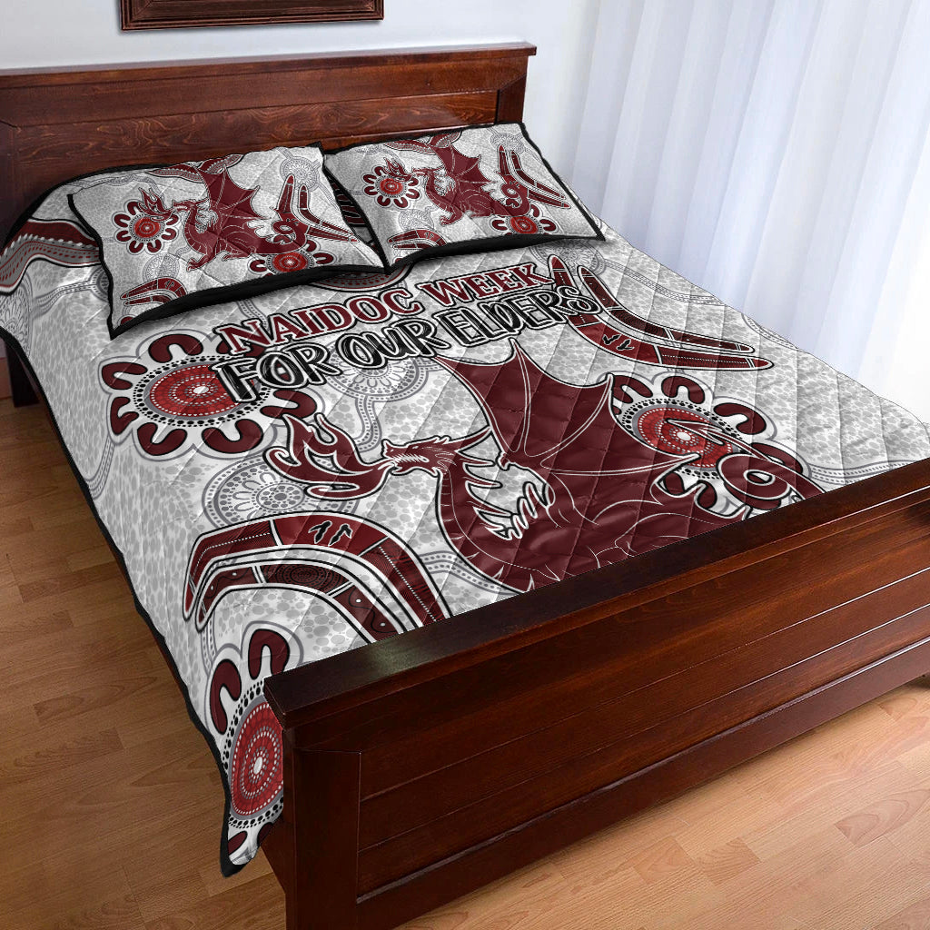 australia-illawarra-and-st-george-naidoc-quilt-bed-set-custom-for-our-elders-boomerangs-white-quilt-bed-set