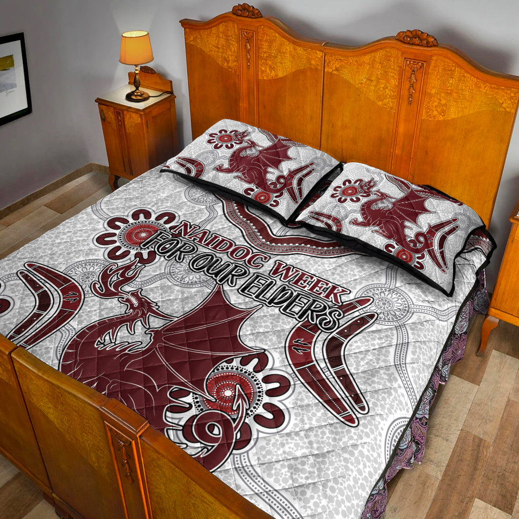 australia-illawarra-and-st-george-naidoc-quilt-bed-set-custom-for-our-elders-boomerangs-white-quilt-bed-set