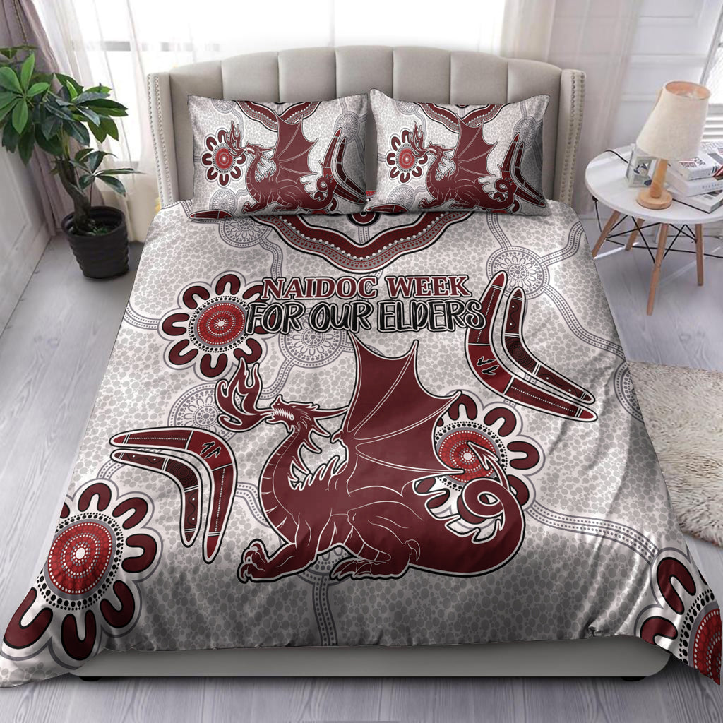 australia-illawarra-and-st-george-naidoc-bedding-set-custom-for-our-elders-boomerangs-white-bedding-set