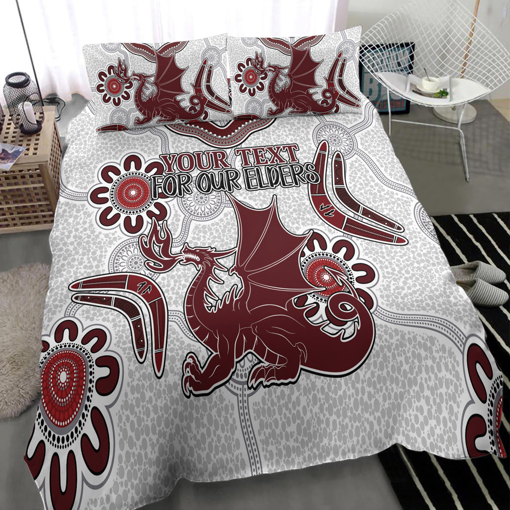 australia-illawarra-and-st-george-naidoc-bedding-set-custom-for-our-elders-boomerangs-white-bedding-set