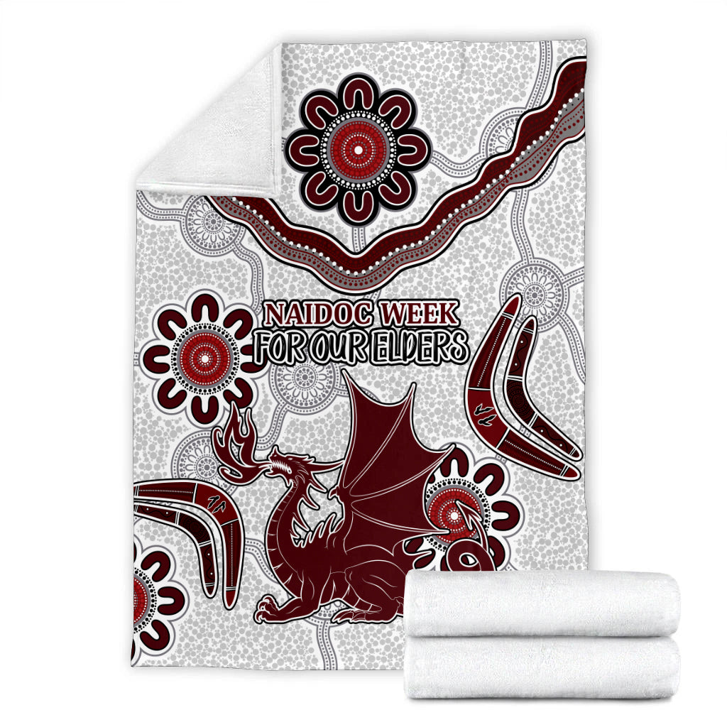 australia-illawarra-and-st-george-naidoc-blanket-custom-for-our-elders-boomerangs-white-blanket