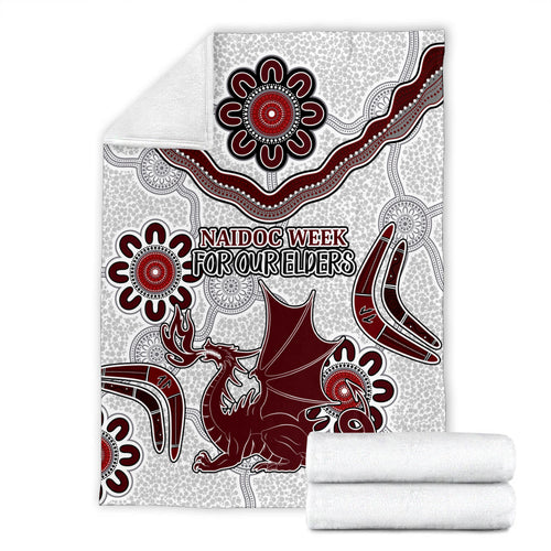 australia-illawarra-and-st-george-naidoc-blanket-custom-for-our-elders-boomerangs-white-blanket