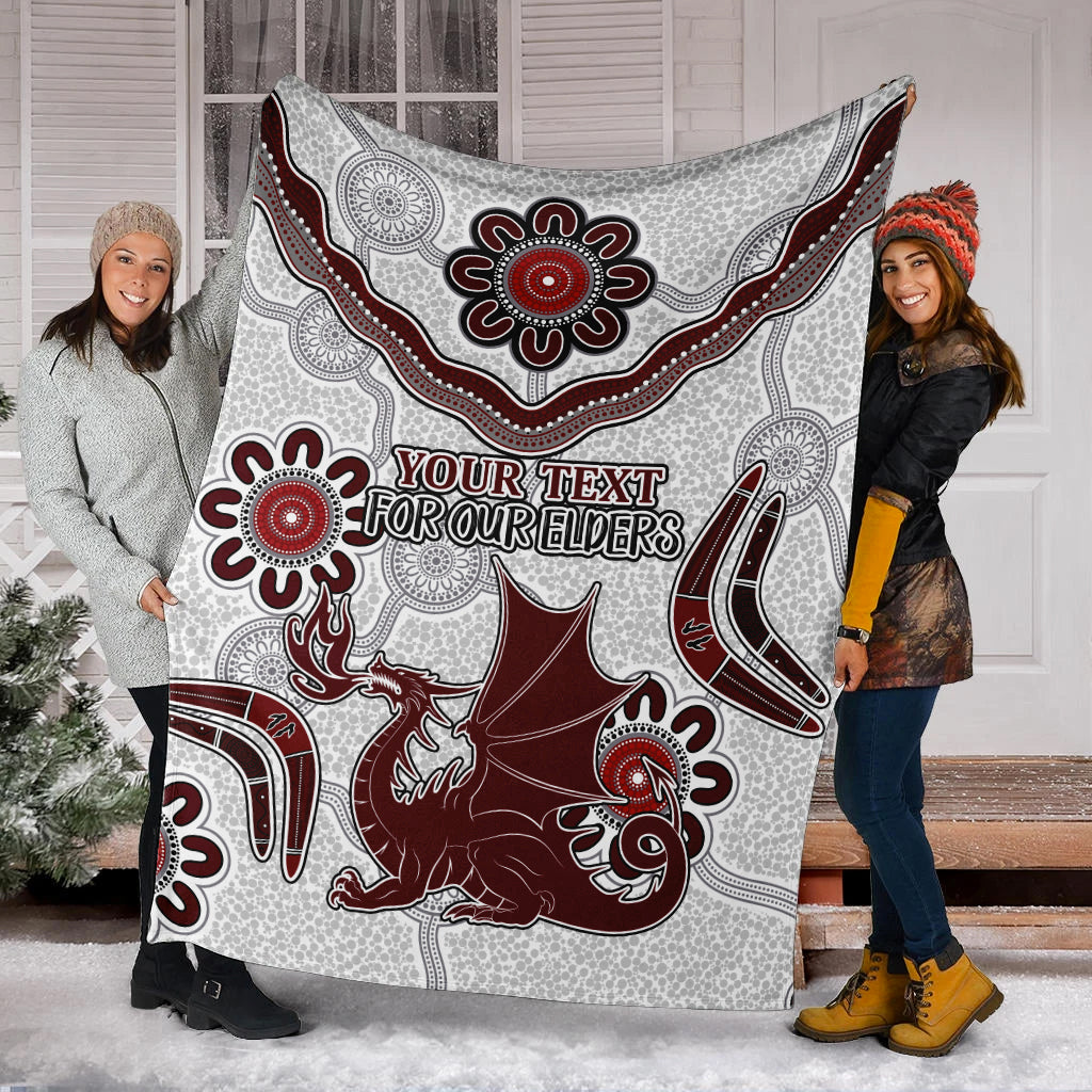 australia-illawarra-and-st-george-naidoc-blanket-custom-for-our-elders-boomerangs-white-blanket
