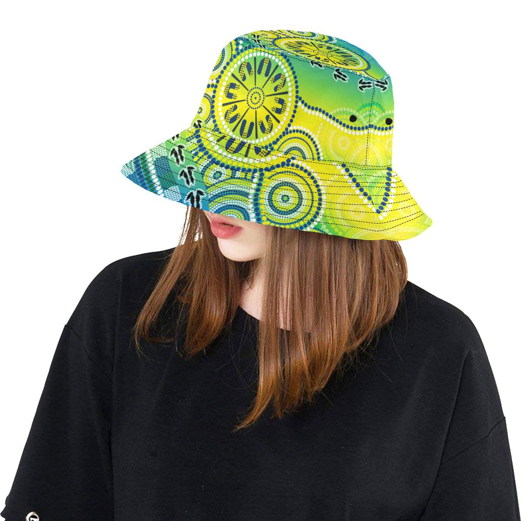 aboriginal-bucket-hat-dot-painting-indigenous-circle-patterns