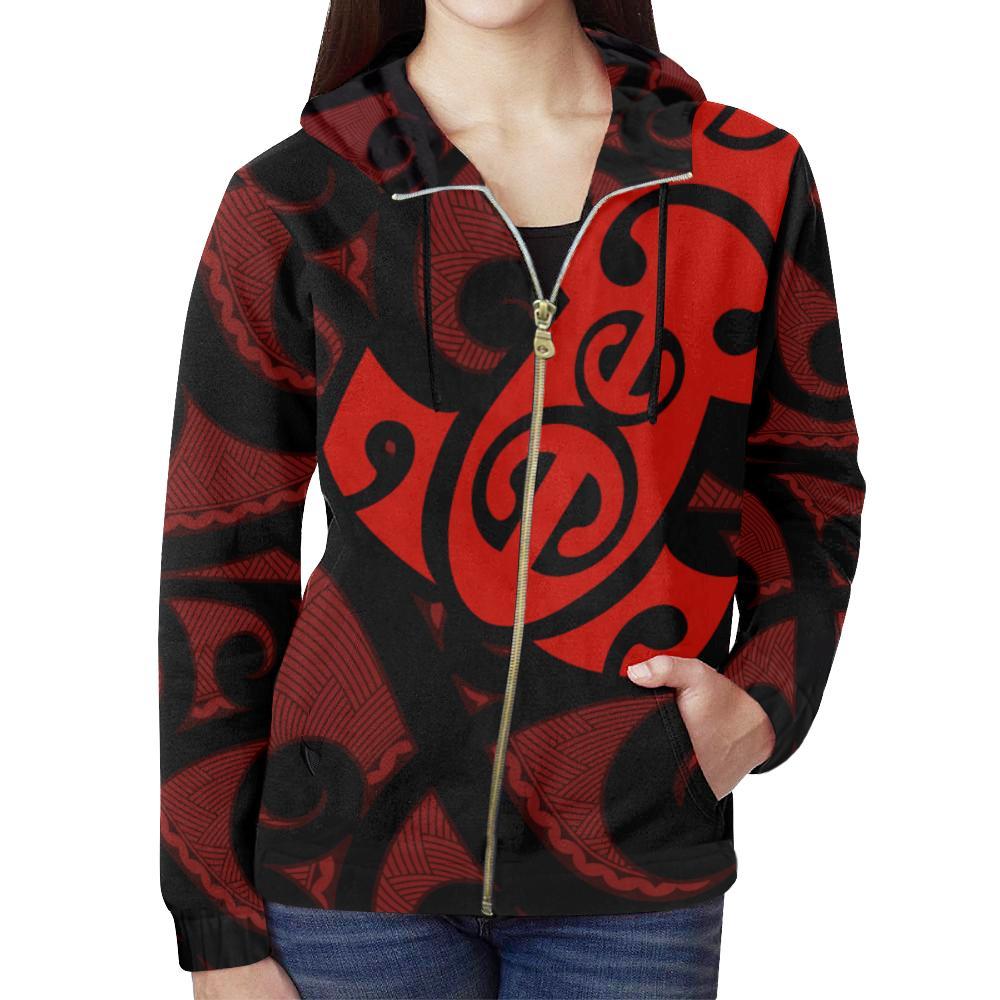 maori-red-mangopare-zip-hoodie
