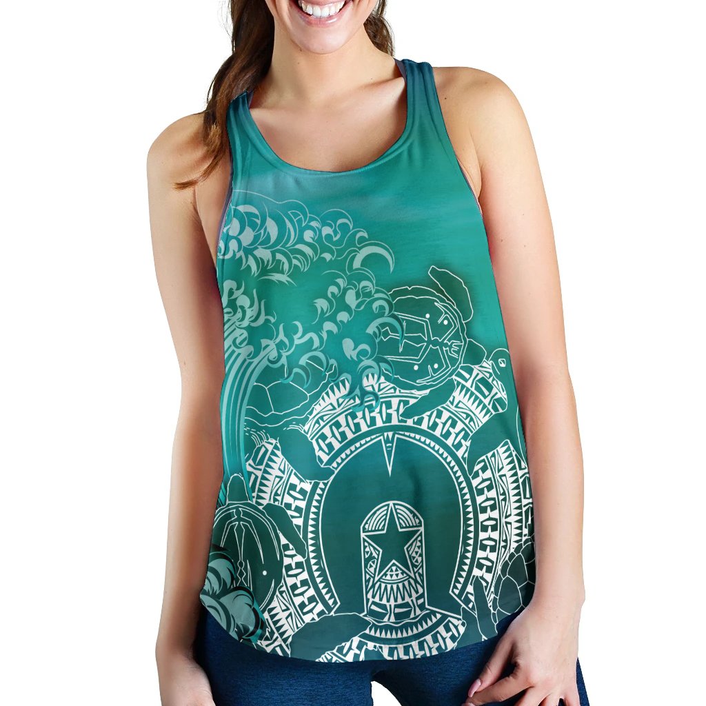 Aboriginal Women's Racerback Tank, Torres Strait Islands in Wave - Vibe Hoodie