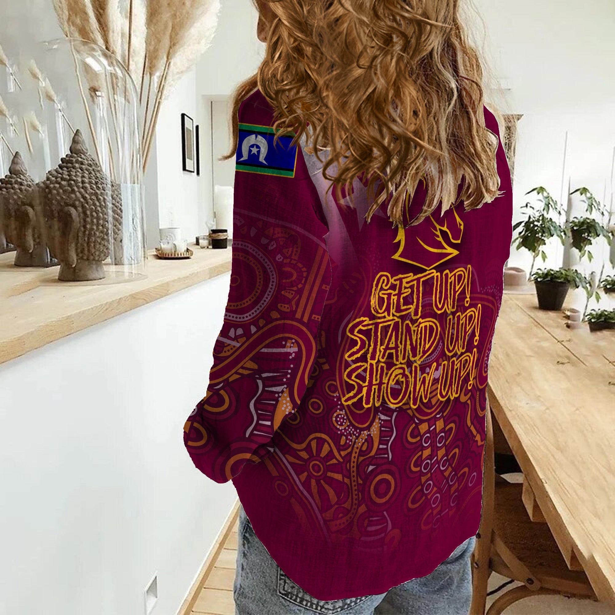 Brisbane Broncos Rugby NAIDOC 2022 Women Casual Shirt