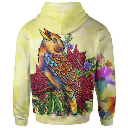 aboriginal-hoodie-australia-kookaburra-with-waratah