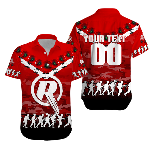 Melbourne Renegades ANZAC 2022 Hawaiian Shirt Camouflage With Poppy - LT12
