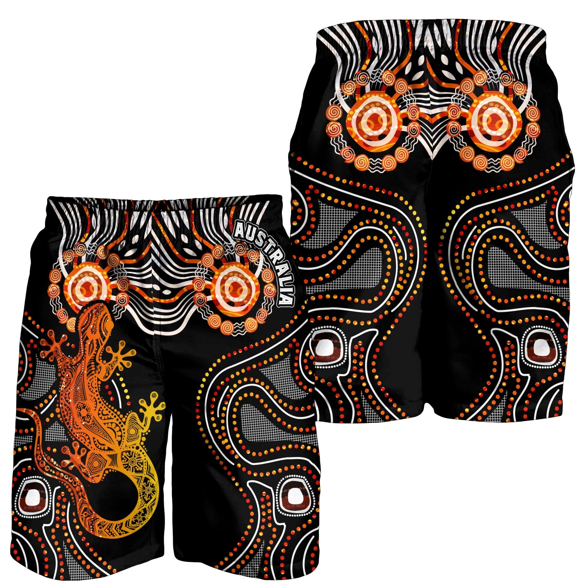 aboriginal-mens-shorts-lizard-sunshine