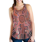 Aboriginal Women's Racerback Tank - Indigenous Footprint Landscape - Vibe Hoodie