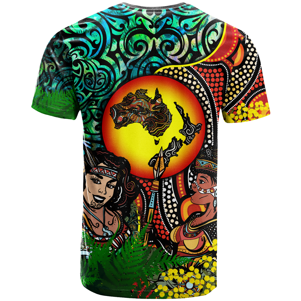 Australia Aboriginal Kangaroo Combine New Zealand Maori Kiwi Bird T Shirt - LT2