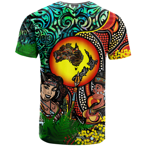Australia Aboriginal Kangaroo Combine New Zealand Maori Kiwi Bird T Shirt - LT2