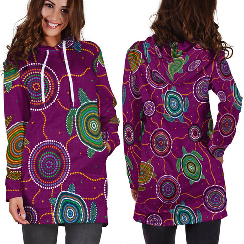 hoodie-dress-aboriginal-turtle-purple-australia-dot-patterns