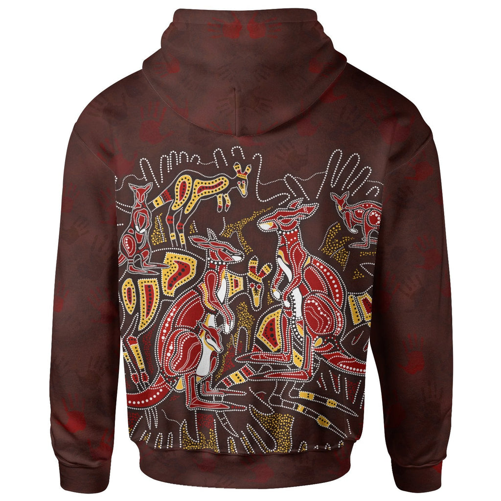 aboriginal-zip-up-hoodie-kangaroo-family-with-hand-art