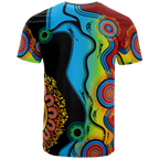kid-aboriginal-t-shirt-circle-dot-painting-blue-dream