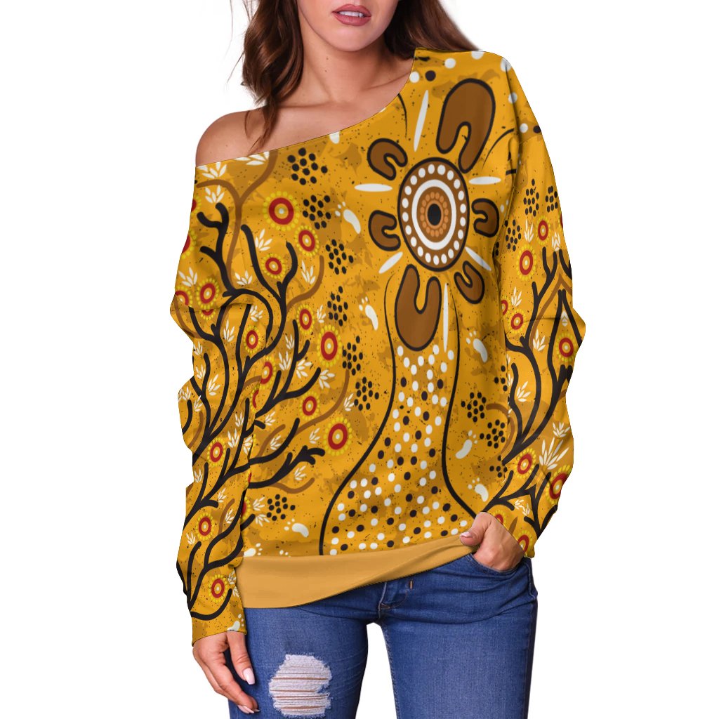 Shoulder Sweaters - Aboriginal Art In Spring Style - Vibe Hoodie