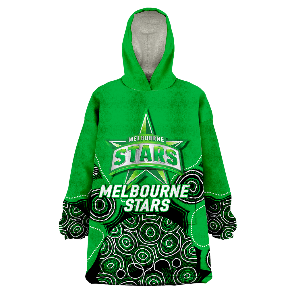 Melbourne Stars Aboriginal Art Cricket 2022 Wearable Blanket Hoodie - LT12