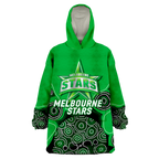 Melbourne Stars Aboriginal Art Cricket 2022 Wearable Blanket Hoodie - LT12