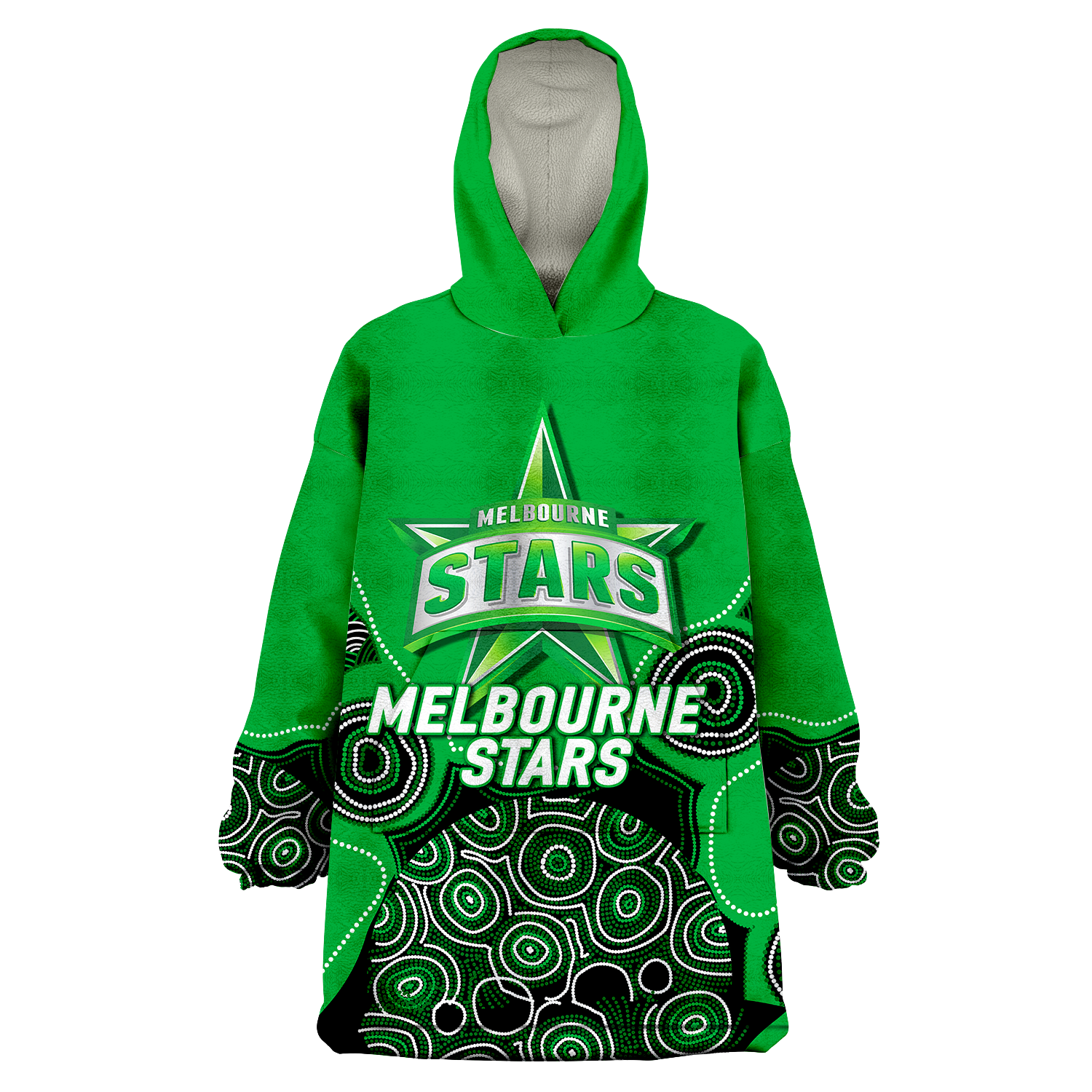 Melbourne Stars Aboriginal Art Cricket 2022 Wearable Blanket Hoodie - LT12