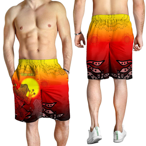 customaboriginal-mens-shorts-indigenous-frog-red
