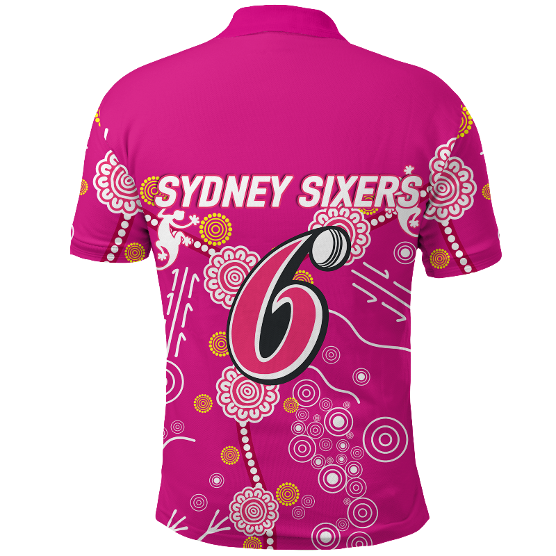 Sydney Sixers Aboriginal Art Cricket 2022 Polo Shirt - LT12