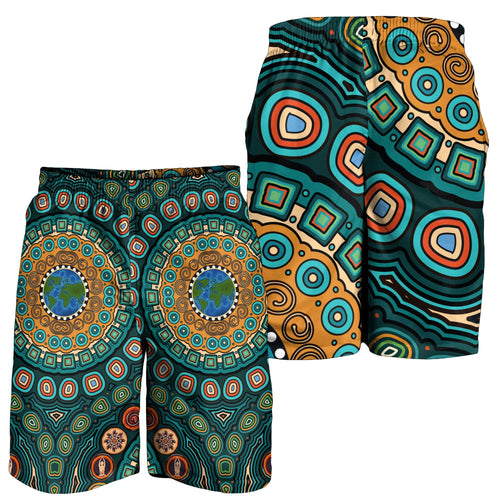 mens-shorts-aboriginal-green-dot-painting-with-earth