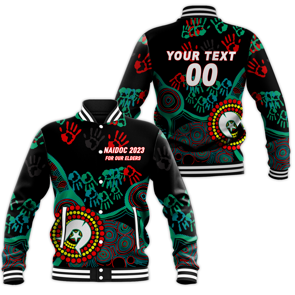 (Custom Personalised) NAIDOC Week 2023 Aboriginal Art For Our Elders Baseball Jacket 
