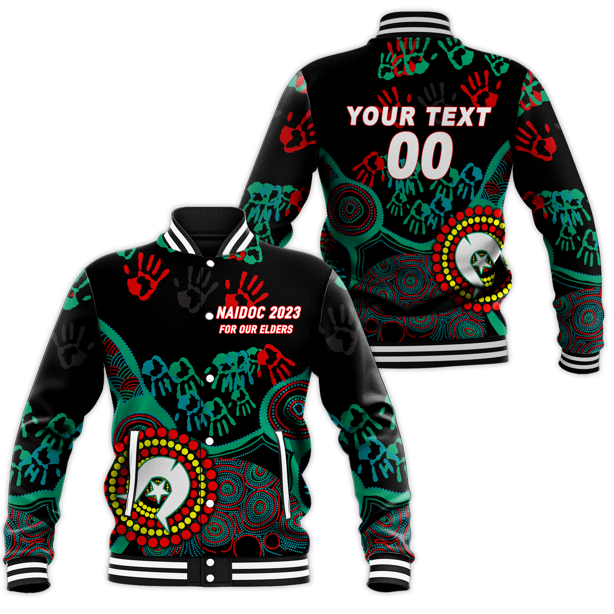 (Custom Personalised) NAIDOC Week 2023 Aboriginal Art For Our Elders Baseball Jacket 
