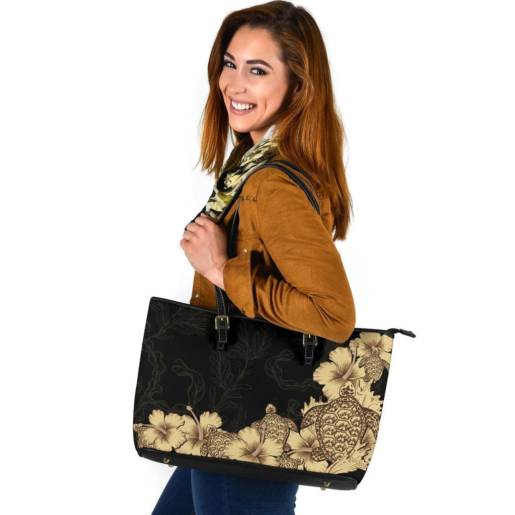 hibiscus-plumeria-golden-turtle-large-leather-tote