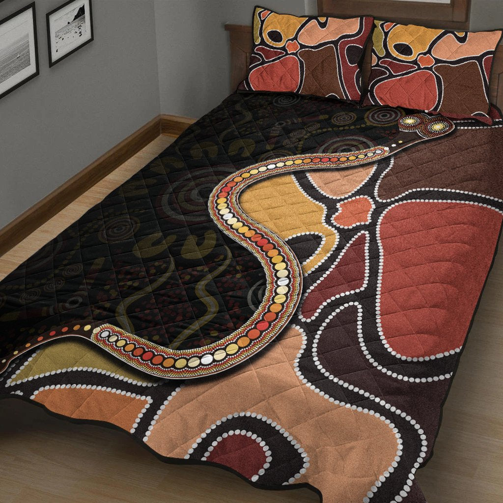 quilt-bed-set-aboriginal-snake-with-dot-painting