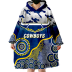 (Custom Personalised ) Cowboys Rugby ANZAC Day Camouflage Indigenous Art Wearable Blanket Hoodie - LT12