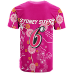 Sydney Sixers Aboriginal Art Cricket 2022 T-Shirt - LT12