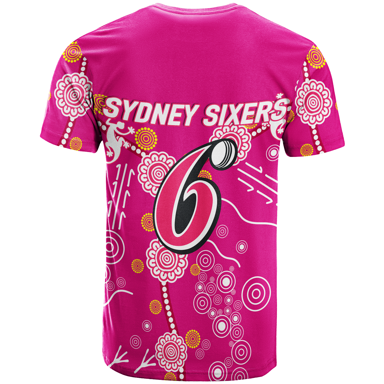 Sydney Sixers Aboriginal Art Cricket 2022 T-Shirt - LT12