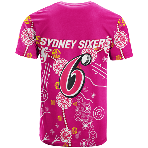 Sydney Sixers Aboriginal Art Cricket 2022 T-Shirt - LT12
