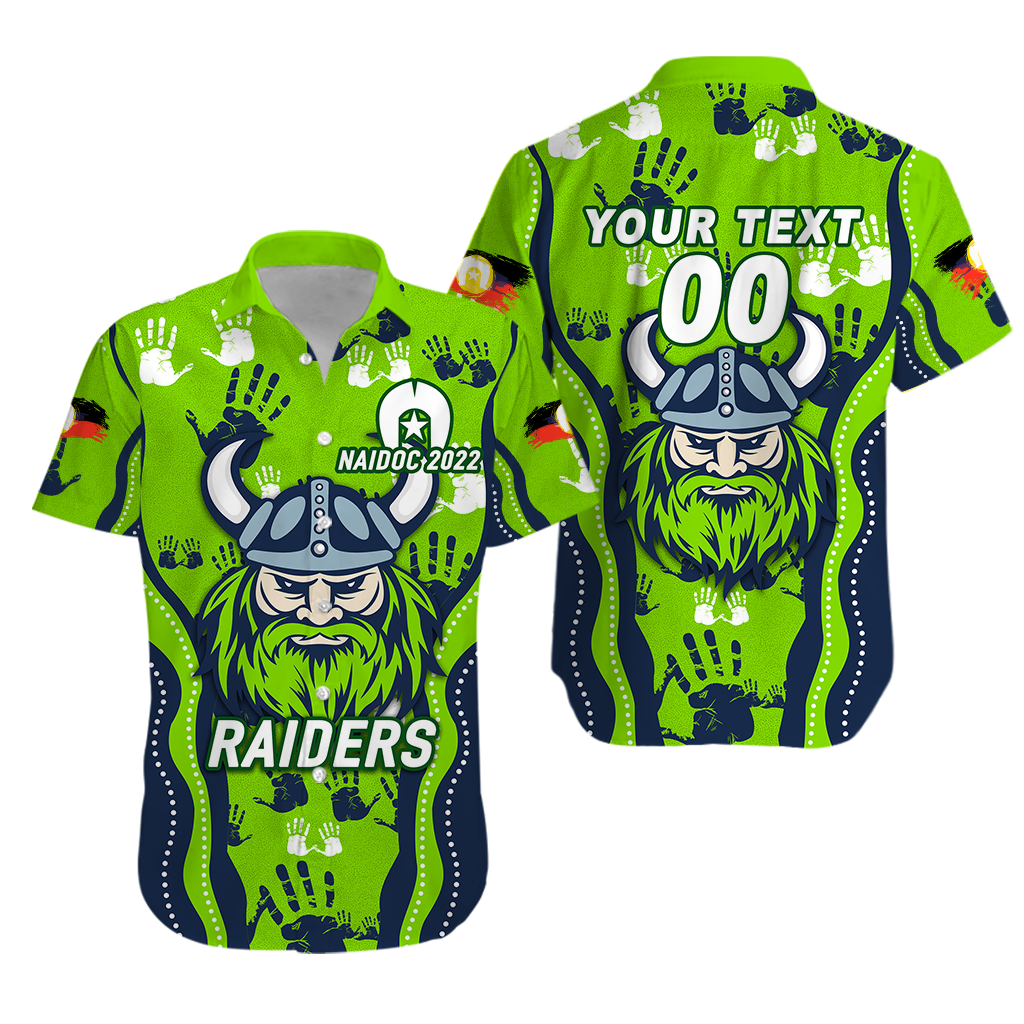 (Custom Personalised) Canberra Raiders Rugby NAIDOC 2022 Aboriginal Hawaiian Shirt