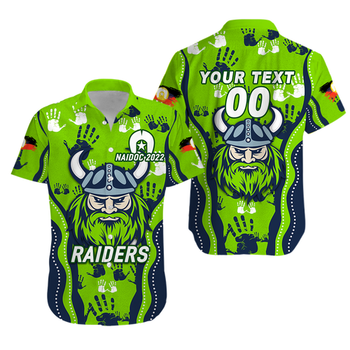 (Custom Personalised) Canberra Raiders Rugby NAIDOC 2022 Aboriginal Hawaiian Shirt