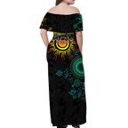 NAIDOC Week 2022 Aboriginal Art Unique Off Shoulder Long Dress - LT12