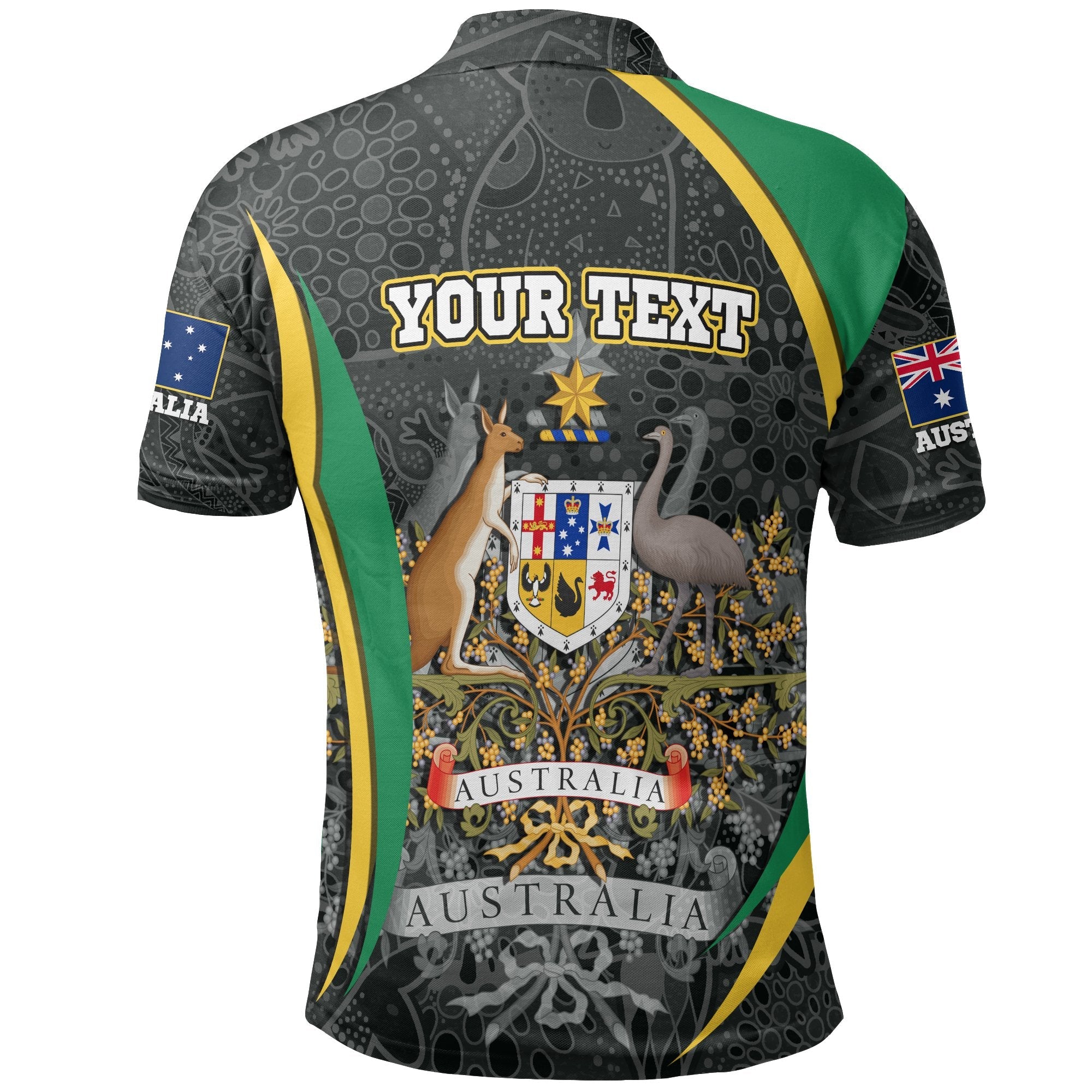 custom-text-polo-shirt-australian-coat-of-arms-aussie-spirit-green