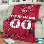 custom-personalised-western-sydney-wanderers-blanket-indigenous-dot-painting-art