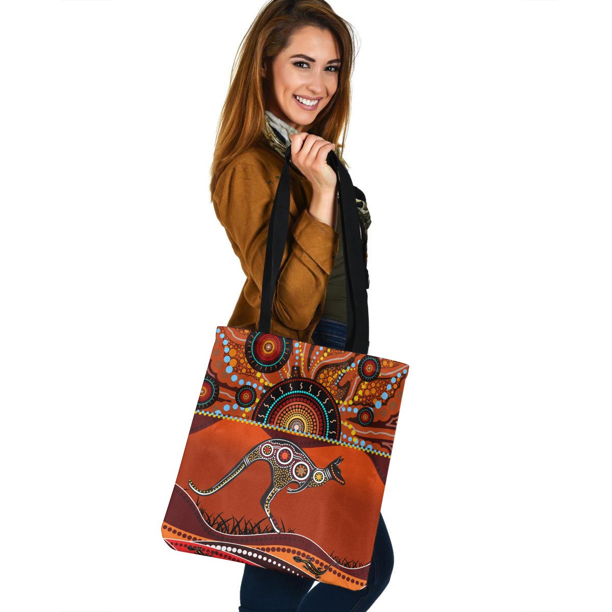 aboriginal-tote-bag-kangaroo-with-dot-painting