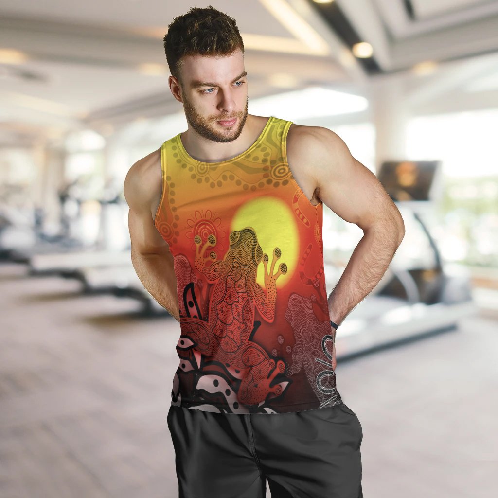 aboriginal-mens-tank-top-indigenous-frog-red