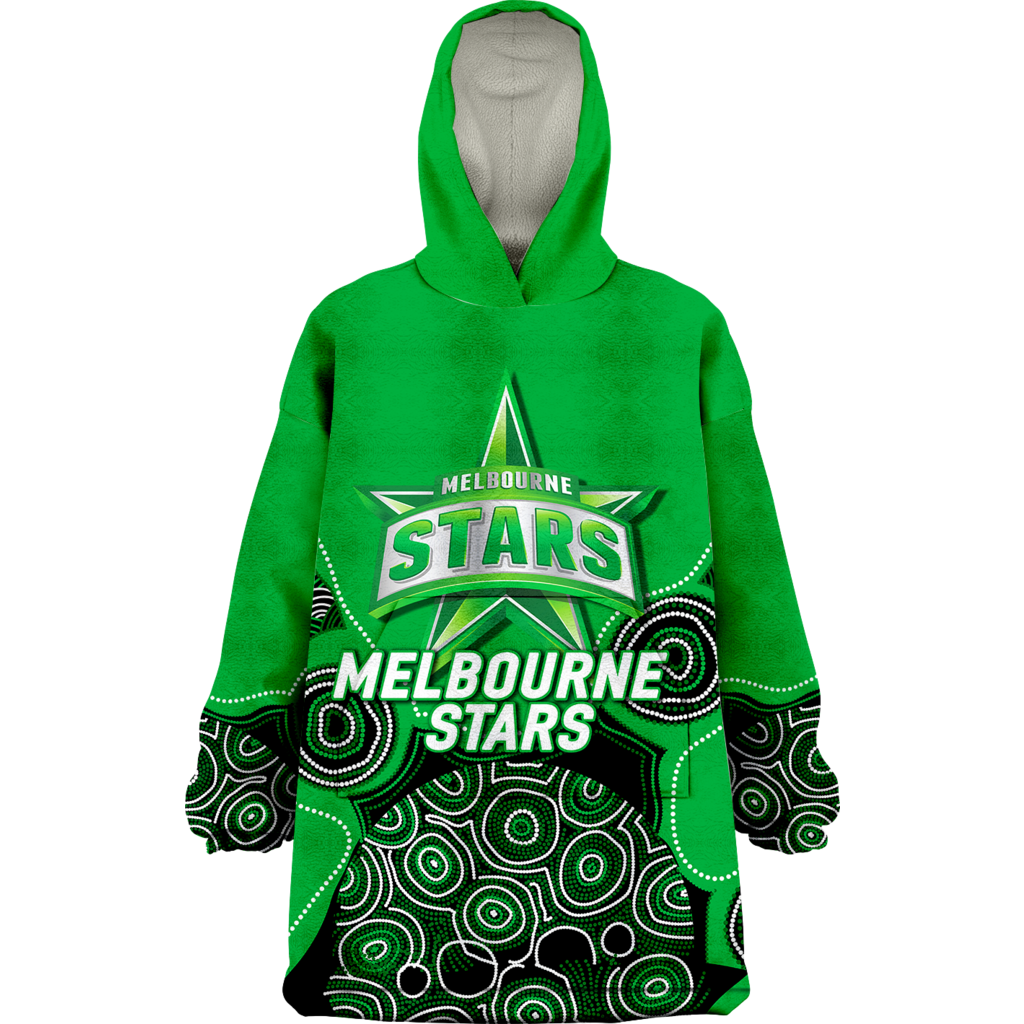 (Custom Personalised ) Melbourne Stars Aboriginal Art Cricket 2022 Wearable Blanket Hoodie - LT12