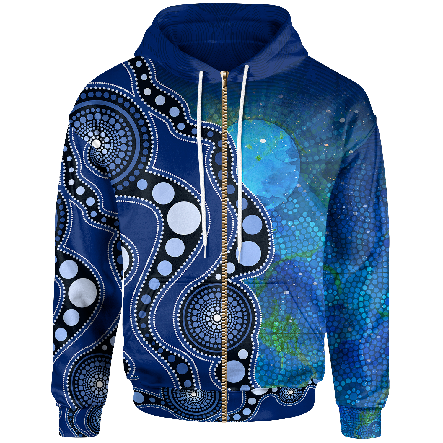 kid-aboriginal-zip-up-hoodie-australia-indigenous-flag-circle-dot-painting-art-blue