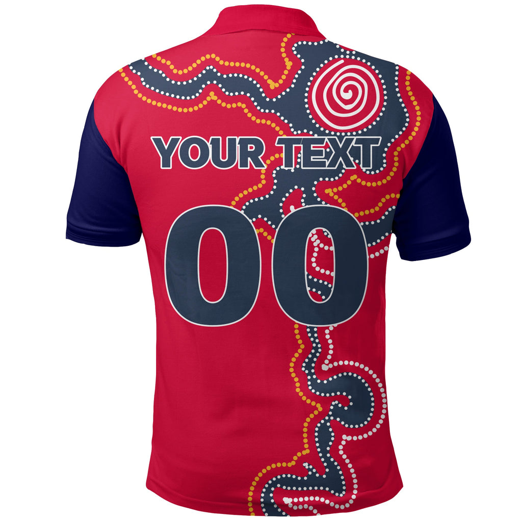 custom-personalised-adelaide-united-polo-shirt-indigenous-dot-painting-art