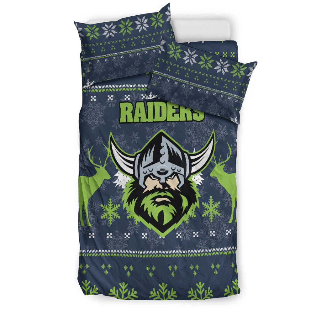 canberra-raiders-bedding-set-christmas-ugly-style
