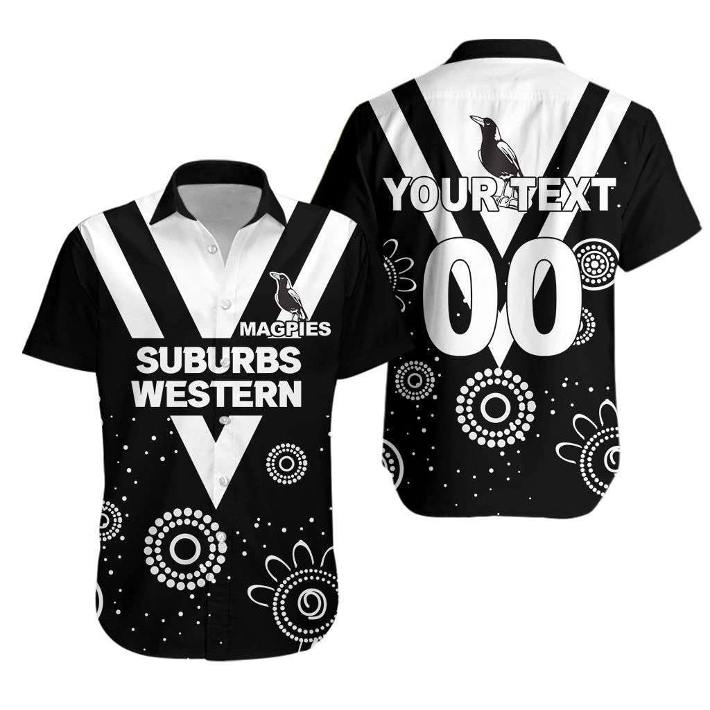 (Custom Personalised) Western Suburbs Magpies Hawaiian Shirt - Indigenous Dot Painting Art