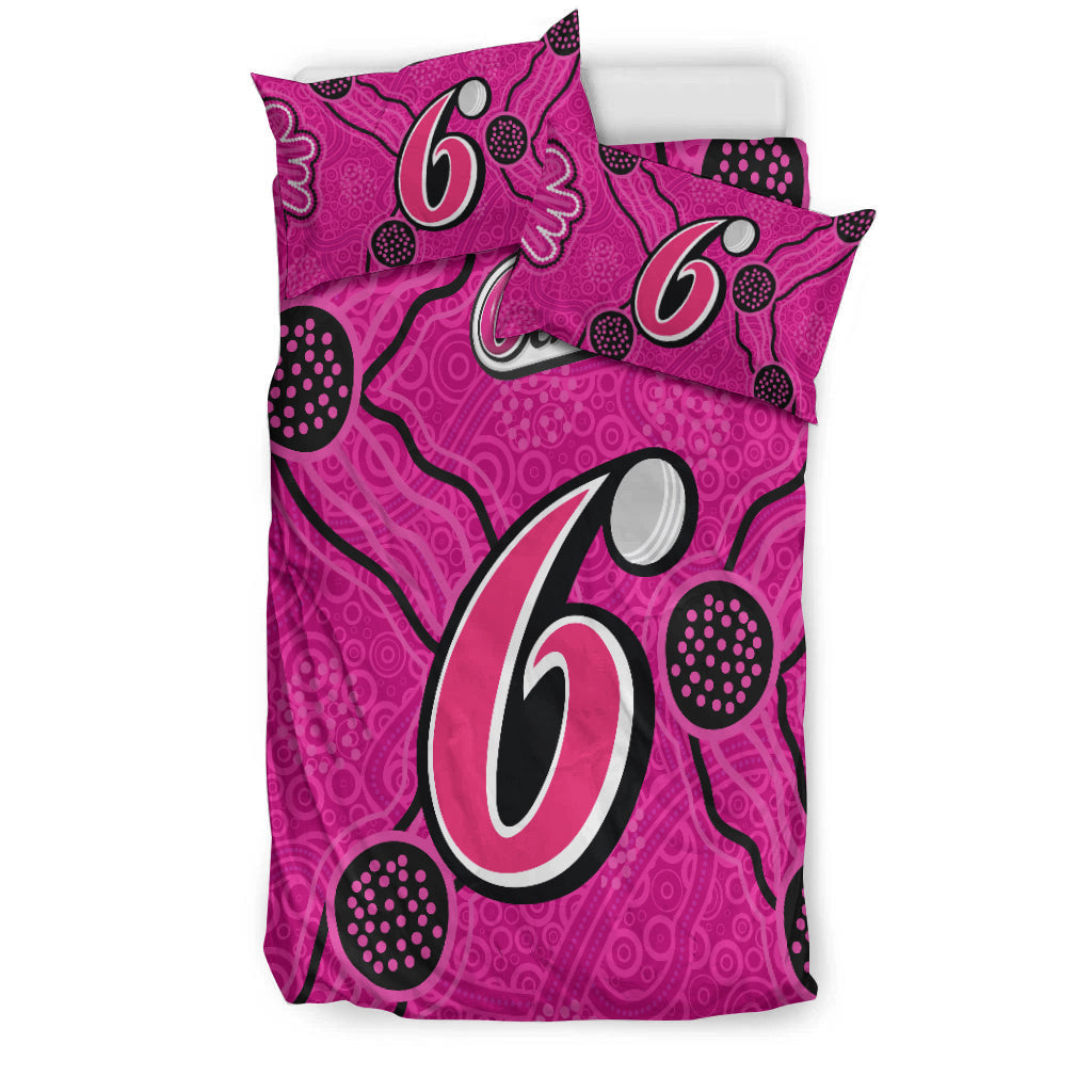 sydney-sixers-bedding-set-aboriginal-dot-painting