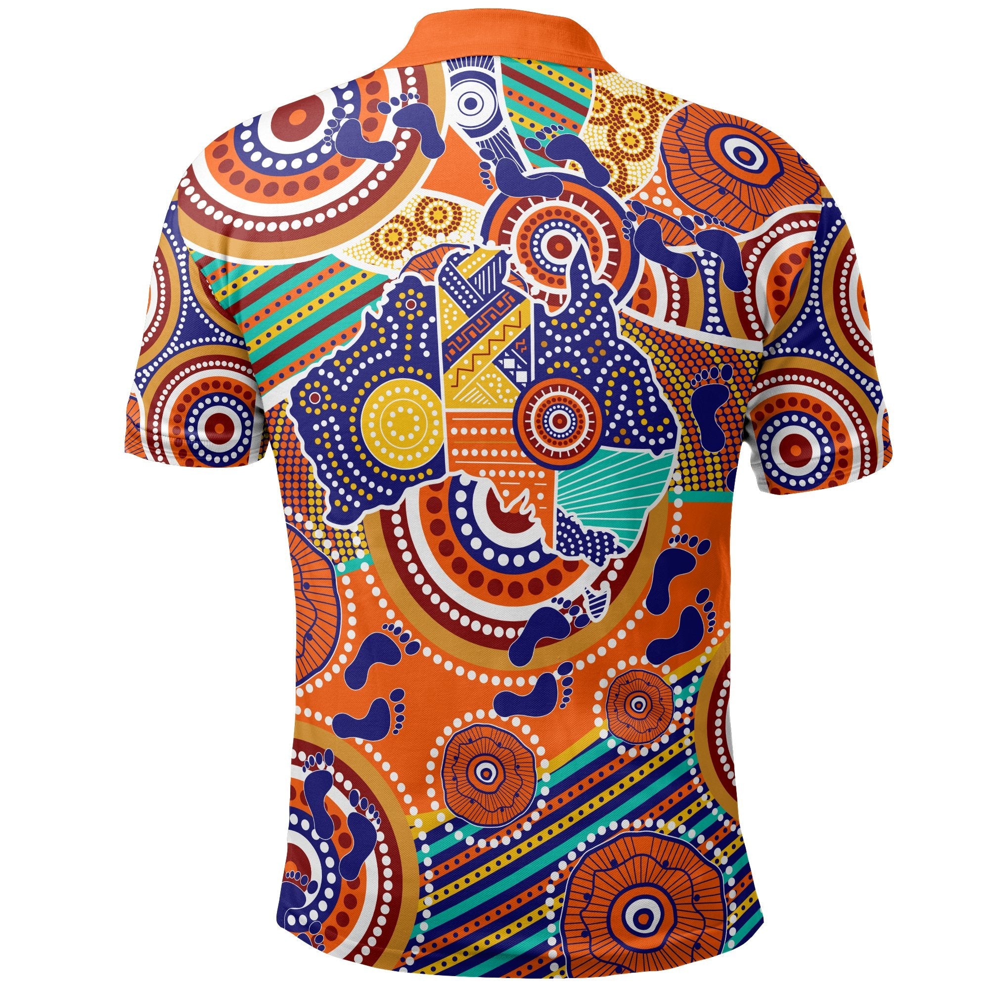 kid-aboriginal-polo-shirt-australian-map-dot-painting