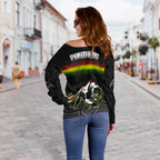 Black Panthers Rugby League Aboriginal Women Off Shoulder Sweater - LT2